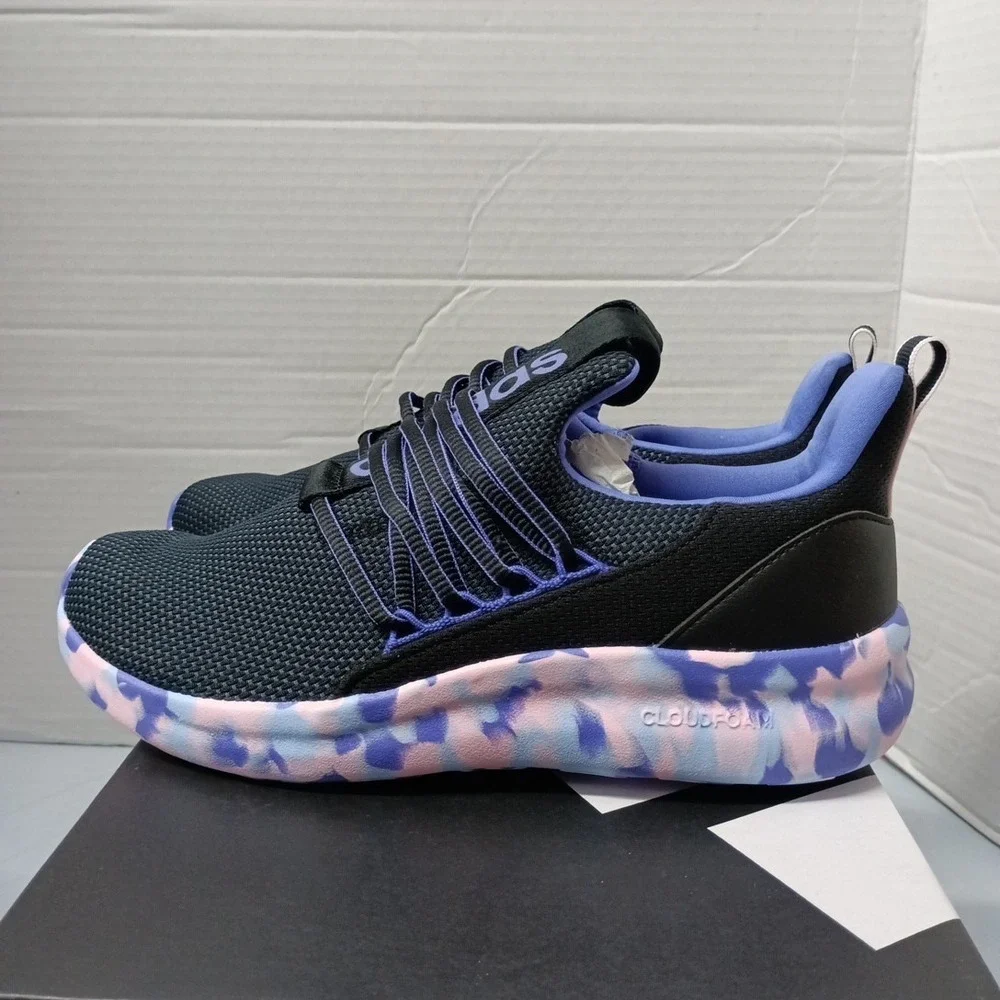 Adidas Lite Racer Adapt 7.0 K Black Pink Blue Shoes IH7850 Youth Girl's Size 7 - Picture 3 of 8